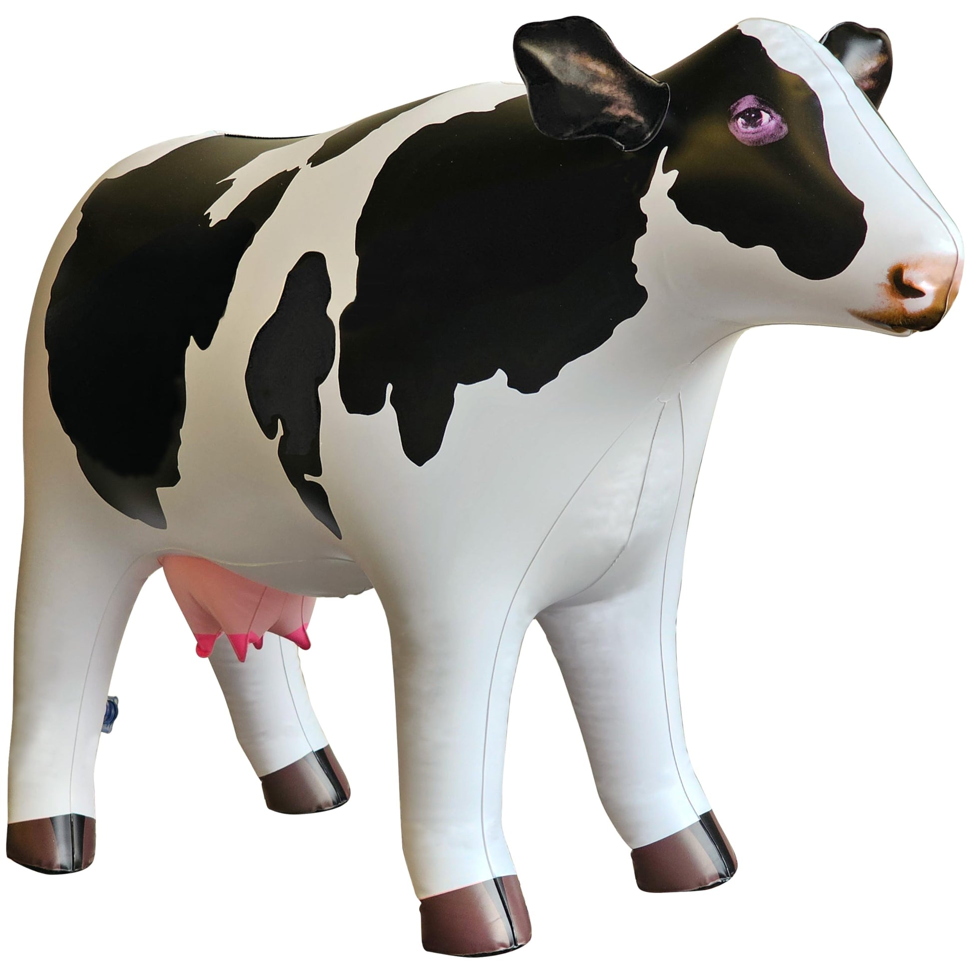 Jet Creations 37 Long Inflatable Cow Toys, Milk White Lifelike Blow-Up Cow Toy Figure for Decoration or Play, Livestock Theme Pa