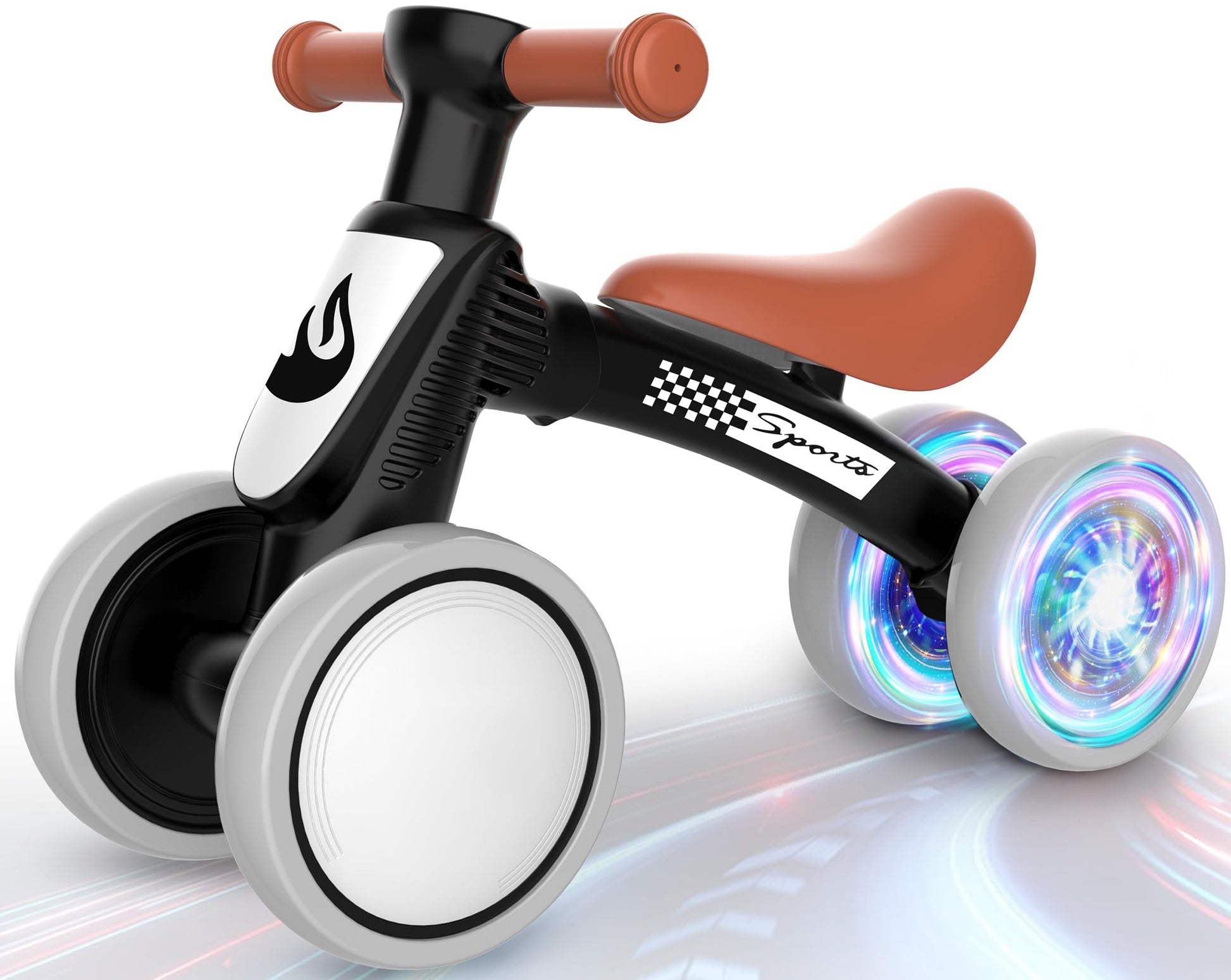 Colorful Lighting Baby Balance Bike Toys for 1 Year Old Boy Gifts, 10-36 Month Toddler Balance Bike, No Pedal 4 Silence Wheels &