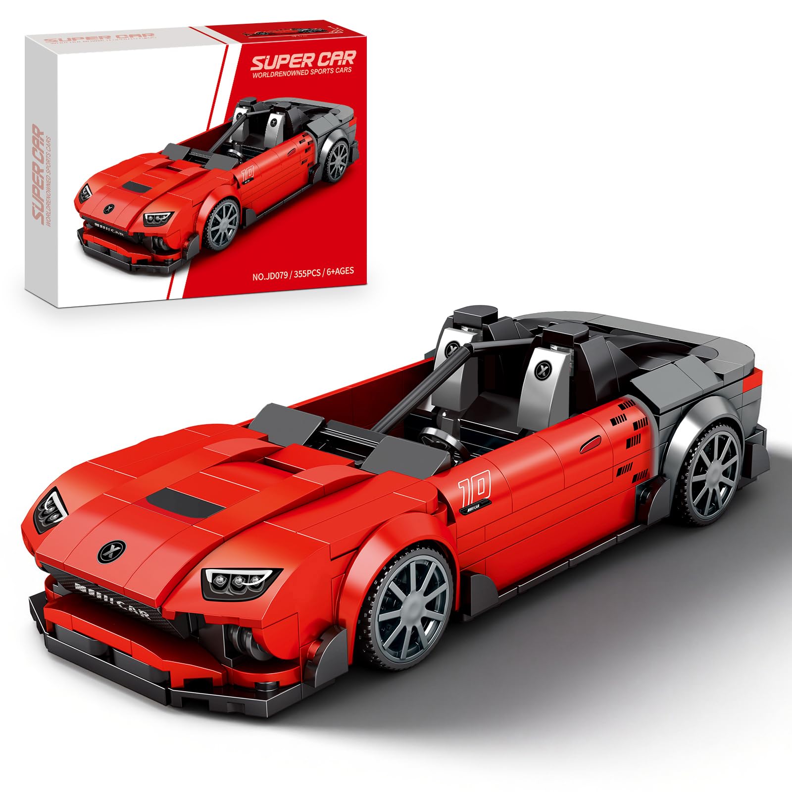 HIGH GODO Sports Car Building Set for Adults, MOC Racing Car Decor Model Kit, Cool Cars Toys Gifts for Kids Boys Age 12+ (355 Pi