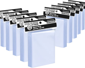 YKToyz 1000 Pcs Clear Polyethylene Card Sleeves for Trading Cards, 66mm×91mm, Soft Protectors for Baseball, Sports, Yugioh, MTG Cards