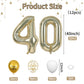 FunHot 40 Inch Light Gold Number 40 Balloon, Rubber Giant Foil Balloon for 40th Birthday Party Decorations