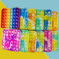 12 Pcs Pop Bubble Fidget Toys For Party Favors, Stress Relief Pressure Relieving Toys For Kids, Pop Bulk Toddler Toy For Birthday Christmas Valentine Gifts And Classroom Prizes