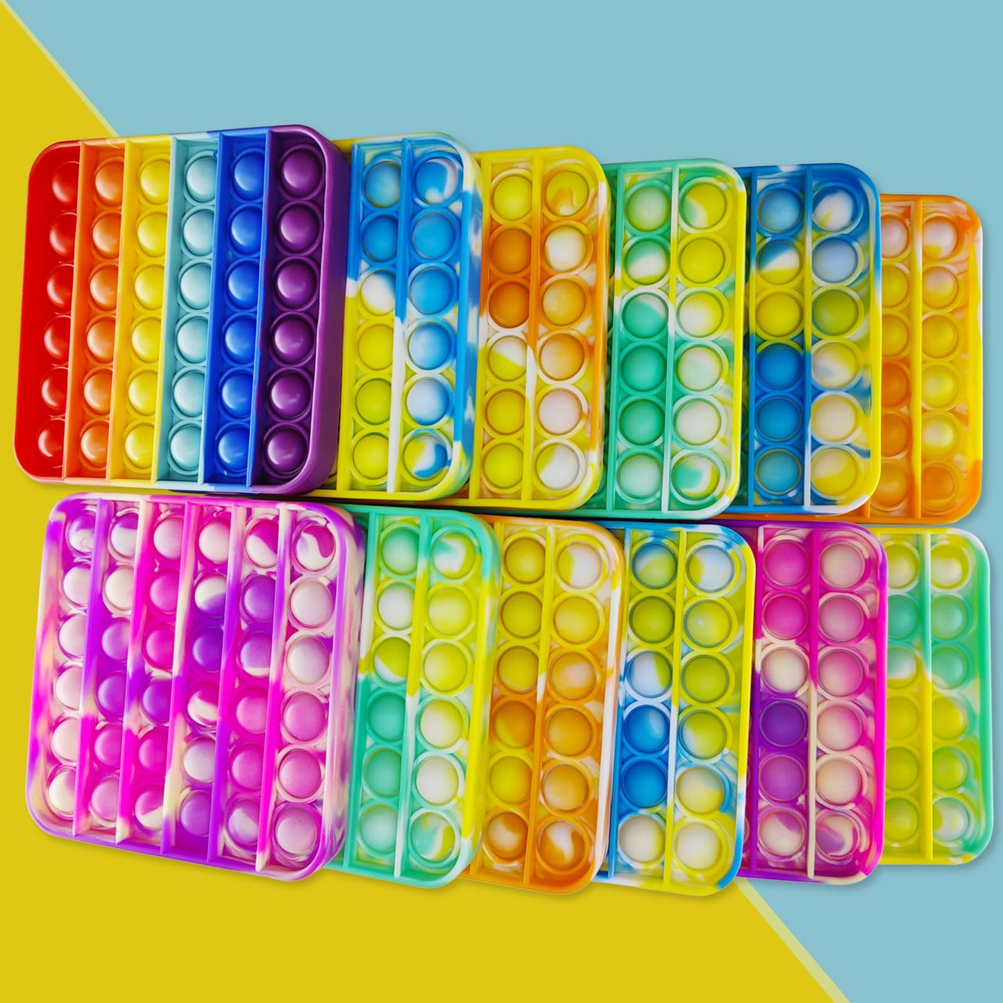 24 Pcs Pop Bubble Fidget Toys For Party Favors, Stress Relief Pressure Relieving Toys For Kids, Pop Bulk Toddler Toy For Birthday Christmas Valentine Gifts And Classroom Prizes