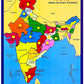 Wooden Indian Map Puzzles and indentifier Board with Knobs, Educational Puzzle,Learning Aid for Boys and Girls,Kids, Students,Si