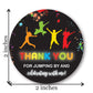 2 Round Trampoline Bounce Jump Birthday Party Favor Stickers - Set of 40