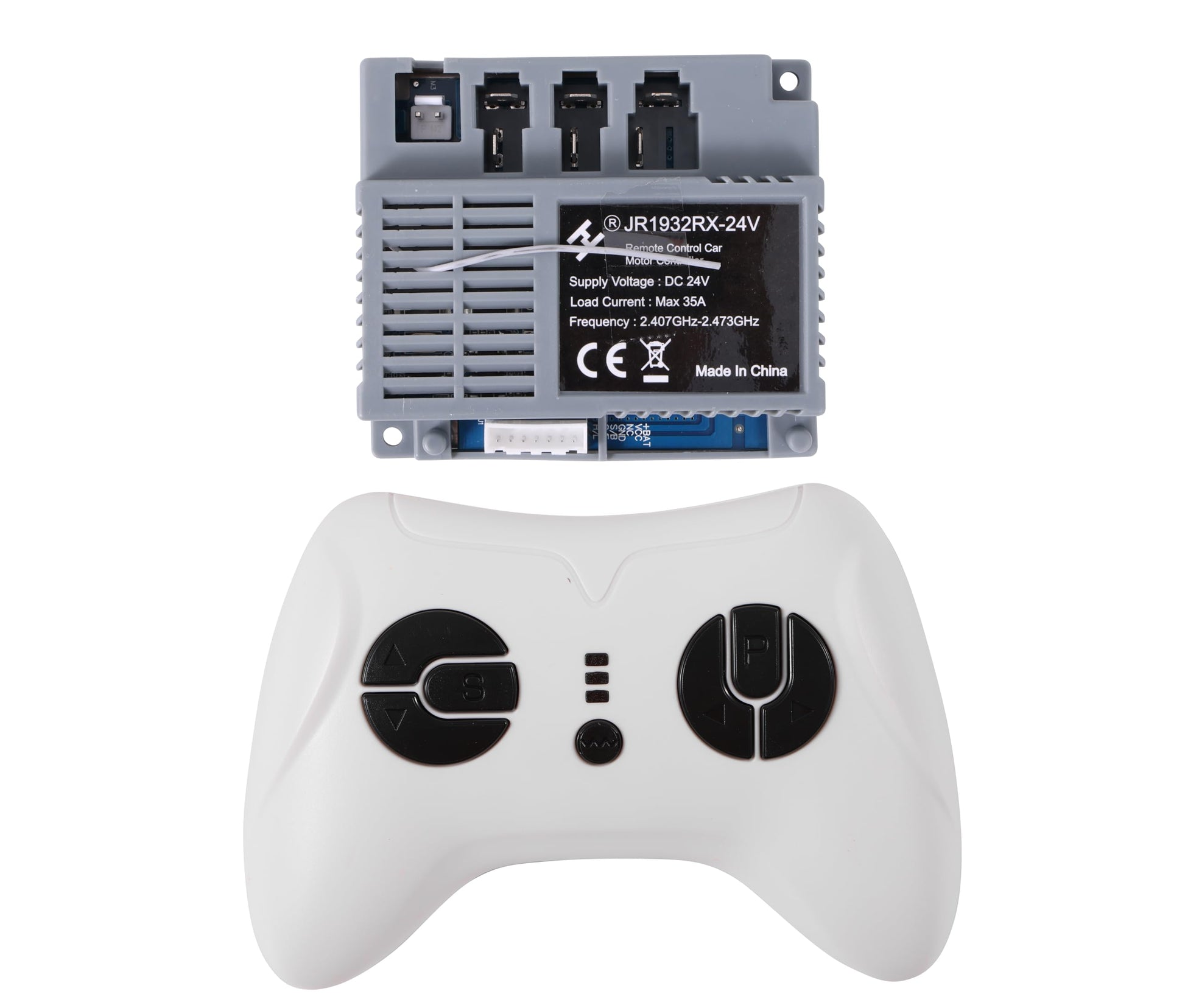 Kids Ride On Car 2.4G Bluetooth Remote Control and JR1932RX-24V Receiver Control Box Motherboard Kit for Children Electric Ride 