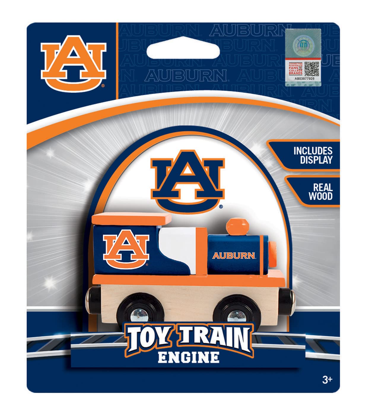 MasterPieces NCAA Auburn Tigers  Real Wood Toy Train Engine  For Ages 3+