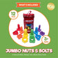 KIDS KORNER Jumbo Nuts and Bolts - Montessori Fine Motor Skills Game, 12 pcs, ABS Plastic, Rainbow Colors, Model [PO]
