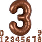 Toniful 40 Inch Coffee Brown Large Numbers Balloon 0-9 Birthday Party Decorations,Big Chocolate Number 3 Foil Balloon Digital 3