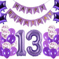 13Th Birthday Party Decorations Kit Happy Birthday Banner With Number 13 Birthday Balloons For Birthday Party Supplies 13Th Purple Birthday Party Pack