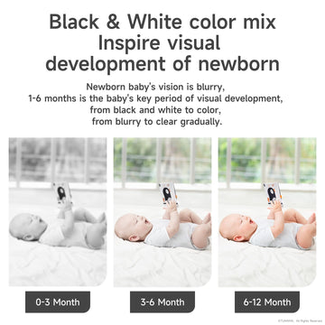 Tumama Black And White Baby Toys, High Contrast Baby Tummy Time Toys, Newborn Soft Books Mirror Rattles, Montessori Sensory Toys 0-12 Months, Hanging Infant Toys For Carseat Stroller Play Mat Crib