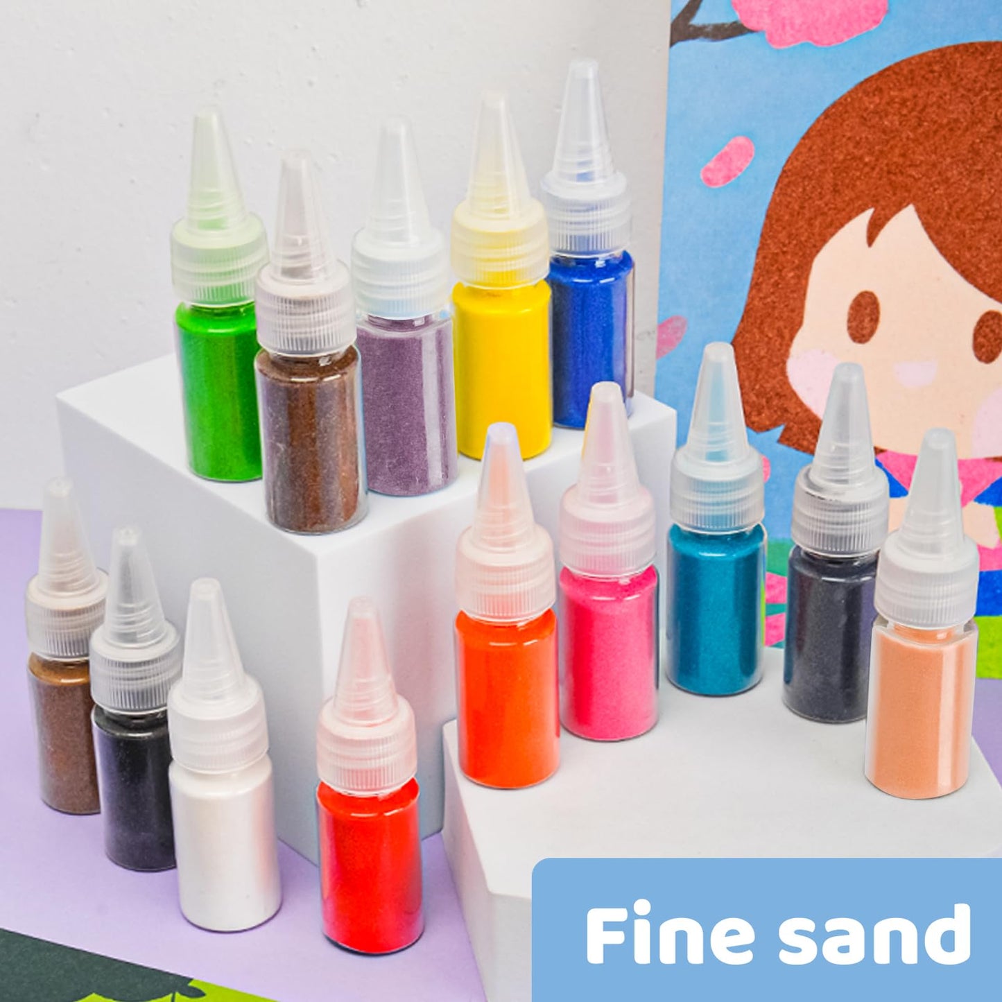 Tnoone Sand Art Kits For Kids,Crafts For Girls Ages 6-8,Princess Sand Art Pictures,Diy Crafts Toys For Girls,Color Sand Painting
