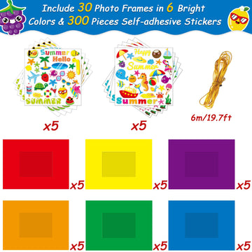 Chiazllta 30 Pcs Summer Craft Kits For Preschool Kids First Day Of School Diy Paper Picture Frame Craft Art Craft Kindergarten H
