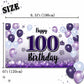 LASKYER Happy 100th Birthday Decorations,100th Purple Balloon Large Birthday Banner Backdrop Sign,100 Years Old Bday Party Suppl