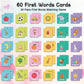 First Words Memory Game, Memory Games For Kids Ages 4-8, Matching Games For Toddlers 3-5, 60 Flash Cards Phonics Games, Memory C