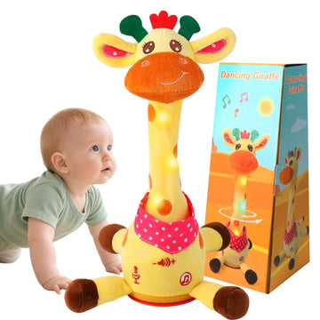 MILEGI Dancing Talking Giraffe Toy, Singing Musical Giraffe Plush Tummy Time Toys with Volume Adjustment, 10 Childrens Songs Li