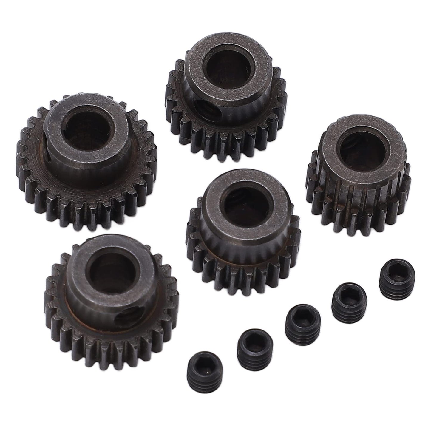 Haosie RC Motor Gear, 48DP 5mm Pinion Gear Set, 5PCS Steel Shaft Hole Gear, 20T 22T 24T 26T 28T Climbing Car Gear Accessories fo