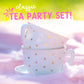 Porcelain Tea Set for Girls - White with Gold Polka Dots Tea Party Set for Kids I Complete Children Tea Sets with Carry Case, Te