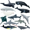 Higherbros Sharks Figures Sea Animals Whale Toys Set Ocean Animal Action Figures, Great For Kids Bath Toys, Beach Toys, Cake Top