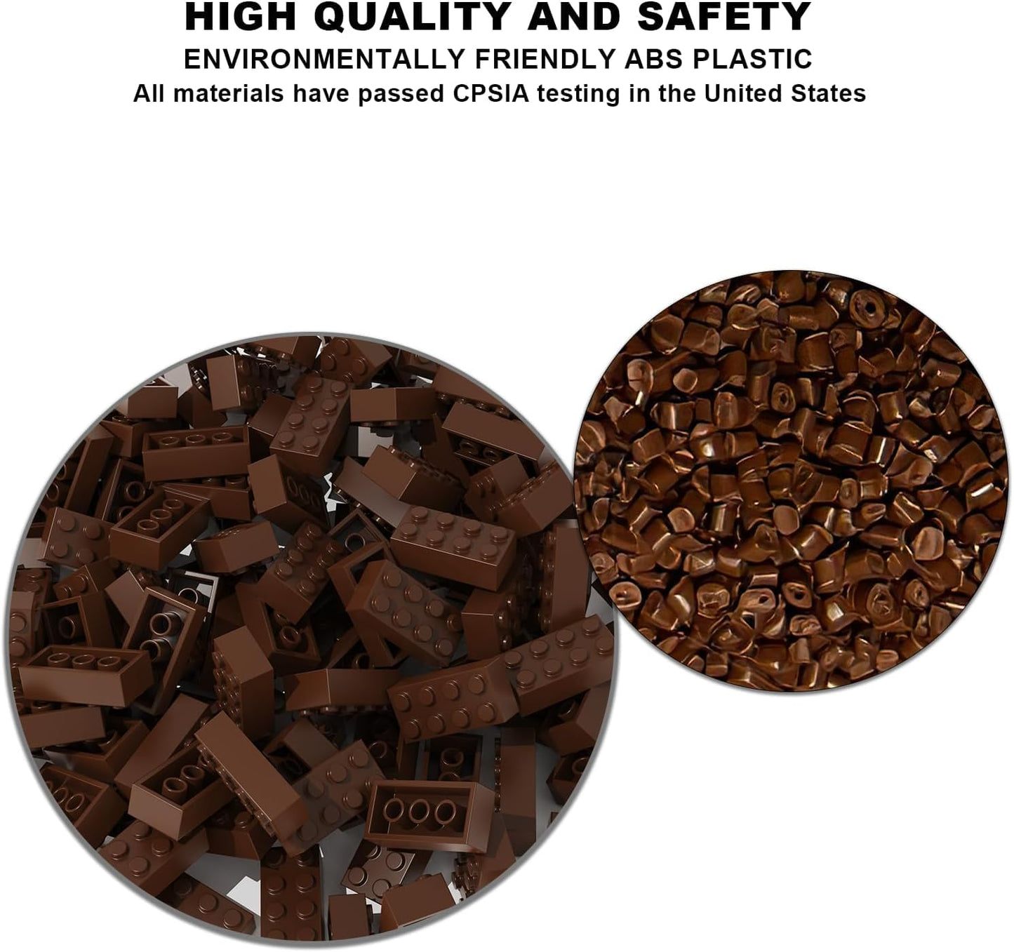 Yujhitp 100 Piece Brown Bricks Bulk, Brown 2X4 Building Bricks Flat, Compatible With Lego Parts And Pieces: 2X4 Brown Bricks(Col