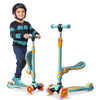 Aqua Orange 3 Wheel Scooter with Seat for Kids, Light-Up Wheels, Adjustable Lean to Steer Handlebar and Seat, Smooth Wheels, Wid