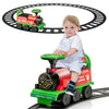 Honey Joy Ride On Train With Tracks, 6V Battery Powered Electric Ride On Toy For Kids, 16 Pcs Tracks, Flashing Lights & Music, Storage Seat, Playable Without Tracks, Gift For Boys Girls (Green)