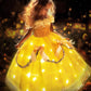 Uporpor Light Up Dress For Girls Halloween Costume For Toddler Princess Dress Kid Fairy Dress Up Clothes Princess Dress, Yellow 