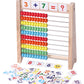 Educational Abacus for Kids Math - 10 Row Wooden Counting Frame with Number 1-100 Cards - Teach Counting  Addition and Subtraction  Preschool Learning Math Toys for Boys Girls Gift 3 4 5 Year Old