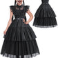 Knemmy Black Costume Dress For Girls Kids Toddler Birthday Halloween Cosplay Outfit Black Party Dress (8-9/140)