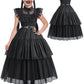 knemmy Black Costume Dress for Girls Kids Toddler Birthday Halloween Cosplay Outfit Black Party Dress (4T-4/110)
