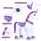 Ponycycle Ride On Unicorn Toys For Girls Horse Spirit Toys Essential Model E Size 4 For Kids Age 4-8/35.4' Height,Birthday Plush Animal Giddy Up Riding Pony Ride On Toys Purple E413
