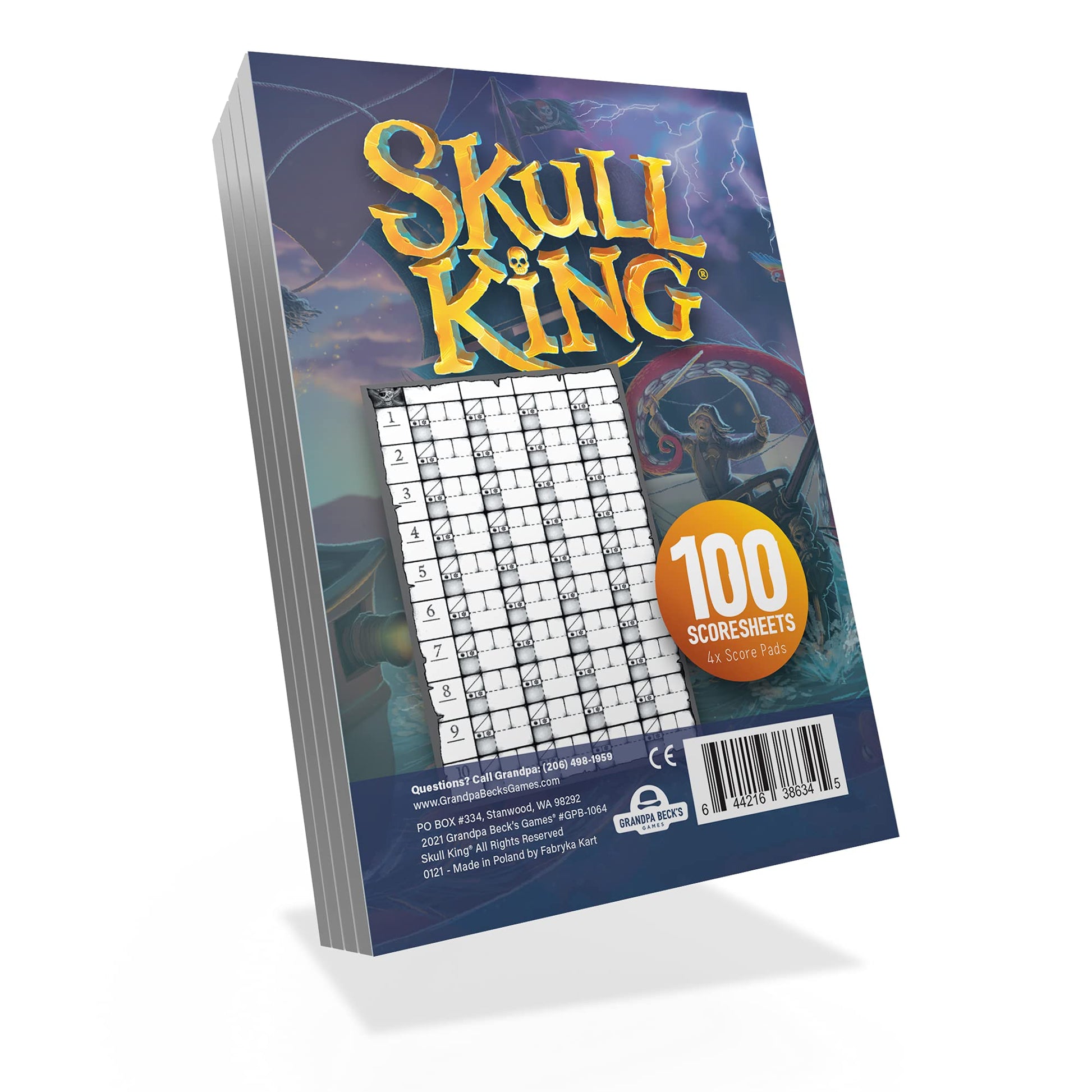 Grandpa Beck'S Games Replacement Score Pads For Skull King - The Ultimate Pirate Trick Taking Game | From The Creators Of Cover Your Assets & Cover Your Kingdom