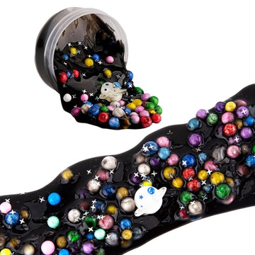 Black Galaxy Foam Slime - Stretchy & Non-Sticky Crunchy Slime Party Favors For Kids