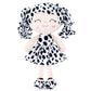 Gloveleya Baby Dolls Soft Snuggly First Baby Girl Gifts Plush Doll With Light Skin & White Spots Dress 12 Inches Animal Series