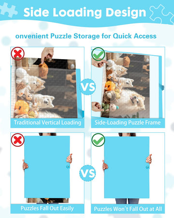 Puzzle Storage Folder for 1000-Pieces, 20 HD Film Pockets, Dustproof and Stain-Proof, Portable and Mobile, Jigsaw Enthusiasts Pu