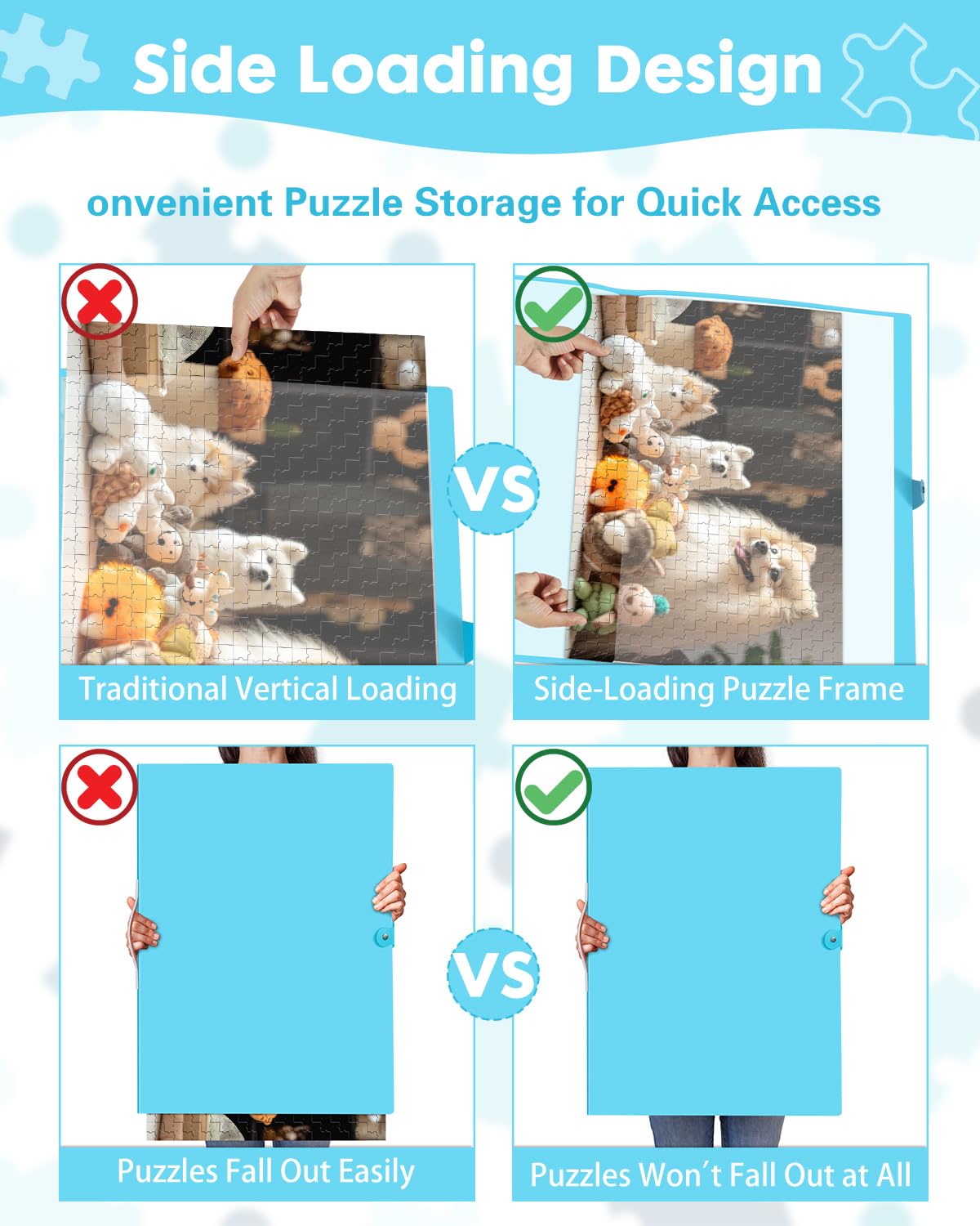 Puzzle Storage Folder for 1000-Pieces, 20 HD Film Pockets, Dustproof and Stain-Proof, Portable and Mobile, Jigsaw Enthusiasts Pu