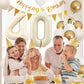40Th Birthday Decorations Sand White Gold,40Th Birthday Balloons Beige Gold,Happy 40Th Birthday Banner With Cake Toppers Number