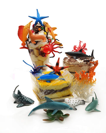 Ocean Sea Animal, Assorted Mini Sea Creatures Toys Set, Realistic Underwater Sea Animals Figure Bath Toy, 38Piece Set