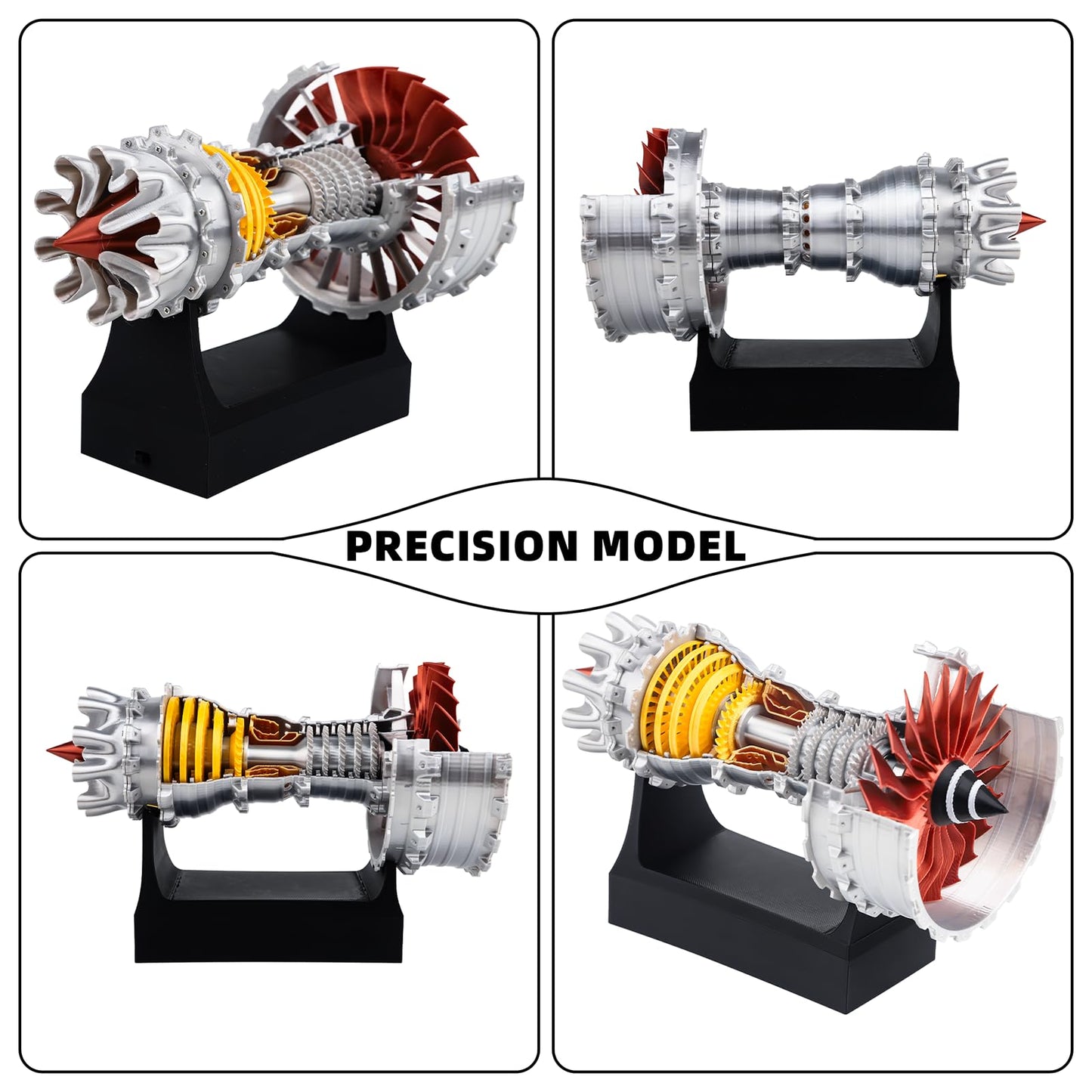 TR900 Turbofan Engine Model Aircraft Engine Kit Turbojet Engine Model mature-themed Gift Mechanical Science Education Toy As Shown