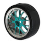 BQLZR Blue Plastic Y Shape Hub Wheel Rim with Smooth Tires for RC 1:10 On-Road Racing Car & Drift Car Pack of 4
