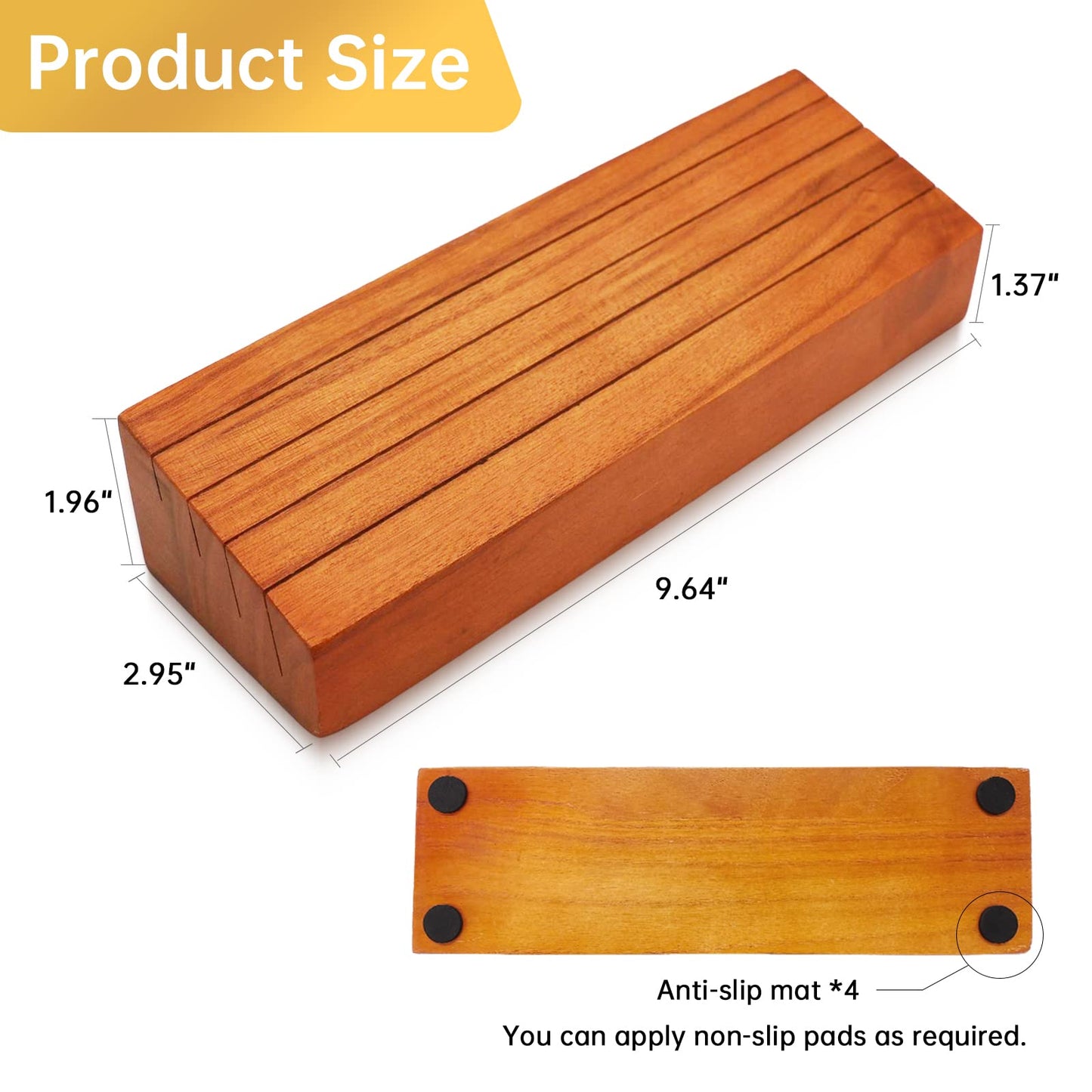 Iswabard Card Deck Stand Set of 4 Wooden Holders for Kids & Adults, Orange