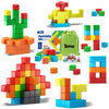 Toylogy 48PCS Magnetic Blocks - Multicolor STEM Toys for Toddlers, Large Plastic Cubes for 3-6 Year Old Boys and Girls