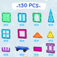 Bmag 130PCS Magnetic Tiles Building Blocks, 3D Magnet Blocks Construction Playboards for Kids Toddlers, Educational STEM Prescho