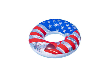 Swimline Americana Glitter Inflatable Pool Ring, Multi, One Size