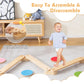 Infans Wooden Balance Beam For Kids Toddler, Stepping Stones, 12 Piece Obstacle Course For Playroom Indoor Outdoor, Gymnastics M