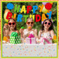 Breling Friend Birthday Banner for Street Theme Pre-strung Birthday Party Cartoon Hanging Decorations for Boys Girls Friend(Colo