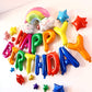 16 Inch Colorful Rainbow Happy Birthday Balloons Banner, Aluminum Foil Letters Multicolor Happy Birthday Balloon For Birthday De