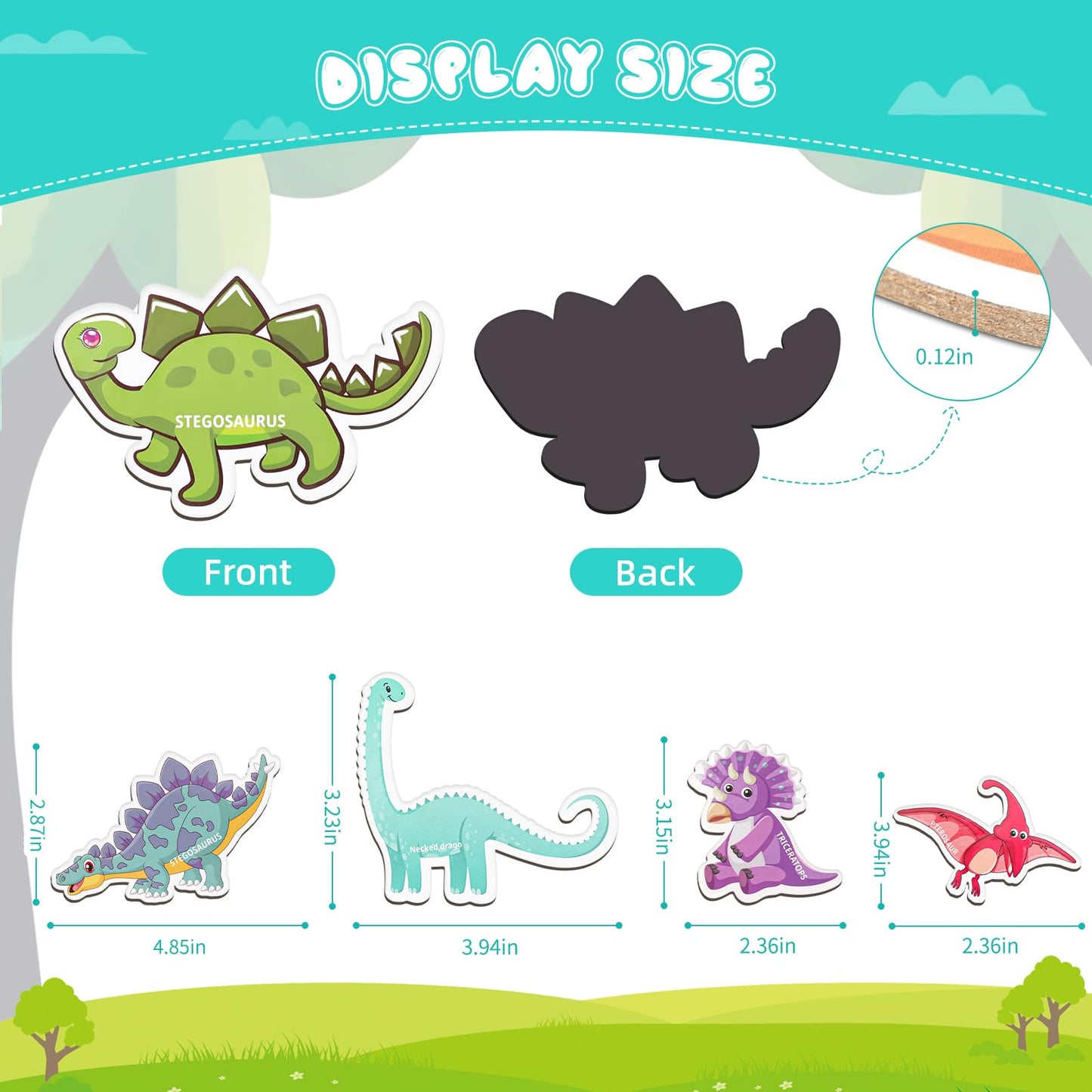 Fridge Magnetic Dinosaurs For Toddlers, 22Pcs Magnets Dinosaur Toys For Kids 3-5, Cute Dinosaurs Magnets For Fridge Flash Cards