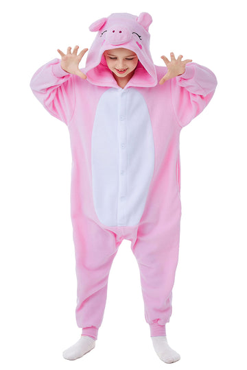 Canasour Pig Onesie Kids Halloween Cosplay Costume Girls One Piece Pjs Anime Unisex Hoodie Pajamas Pink For 4T Boys Party Pyjama