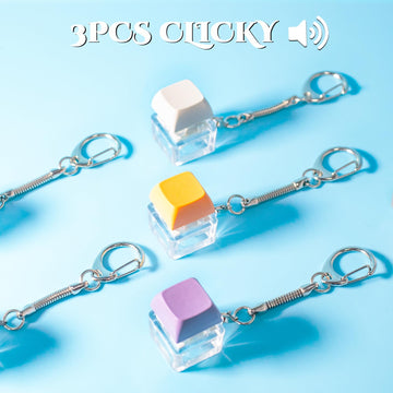 6 Pcs Keyboard Fidget Toy, Silent & Click Fidget Keyboard Keychain, Decompression Toys, Keyboard Fidget Clicker, Mechanical Keyboard Fidget, Stress Relief Fidget, Button Clicker, Sensory Toys
